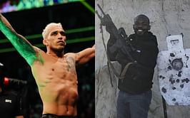 Charles Oliveira channels his inner Jon Jones as he goes shooting in the desert