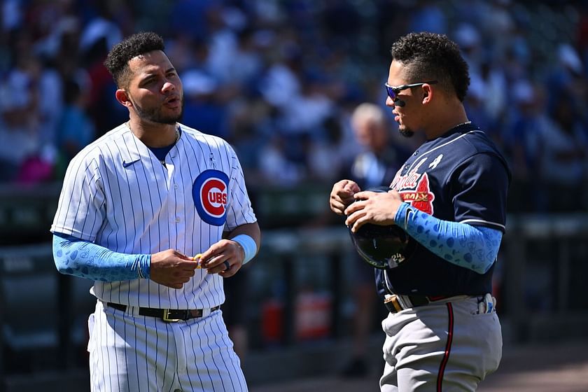 Some brotherly love between Wilson & William Contreras 💙❤️ (via @mlb)