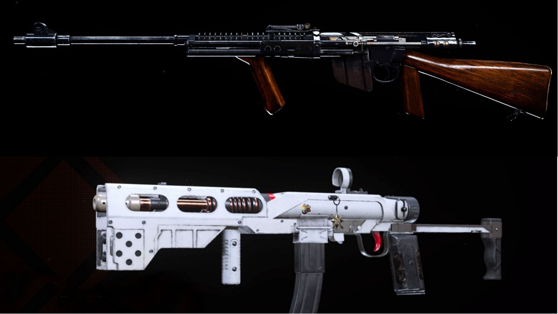 The NZ-41 (top) and H4 Blixen SMG (bottom) in Call of Duty Warzone (Image via Activision)