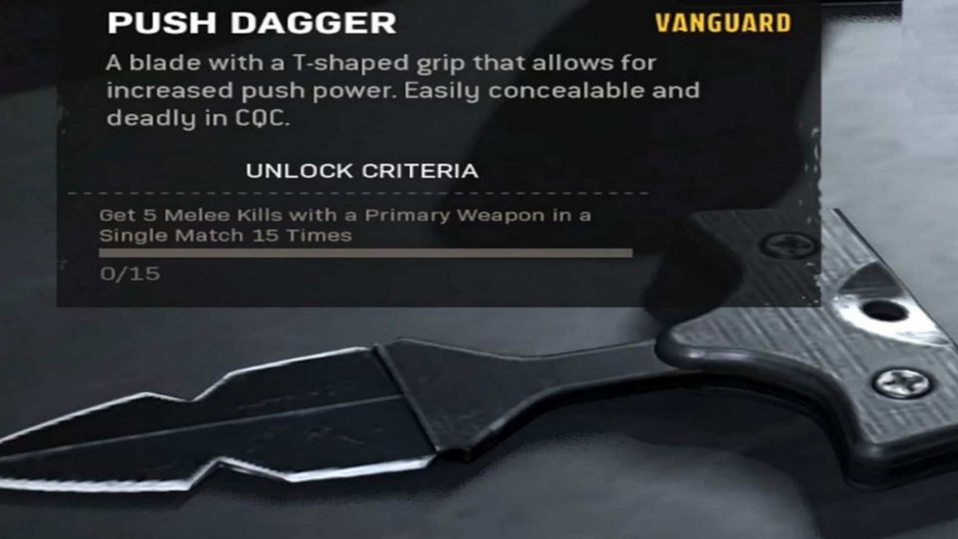 The in-game look at the Push Dagger (Image via Activision)