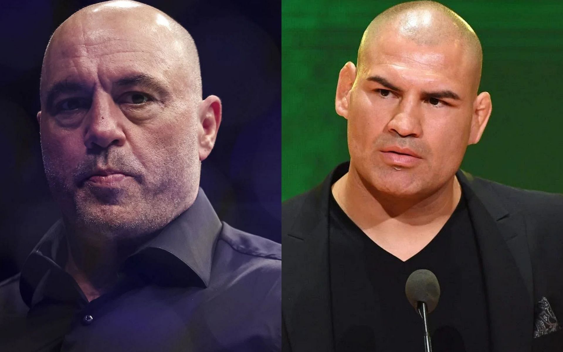 Joe Rogan (left), Cain Velasquez (right)