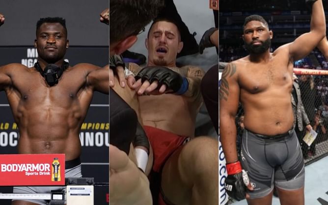 "Put some damn respect on Curtis' name" - Francis Ngannou reacts to unfortunate ending of Tom Aspinall vs. Curtis Blaydes at UFC London