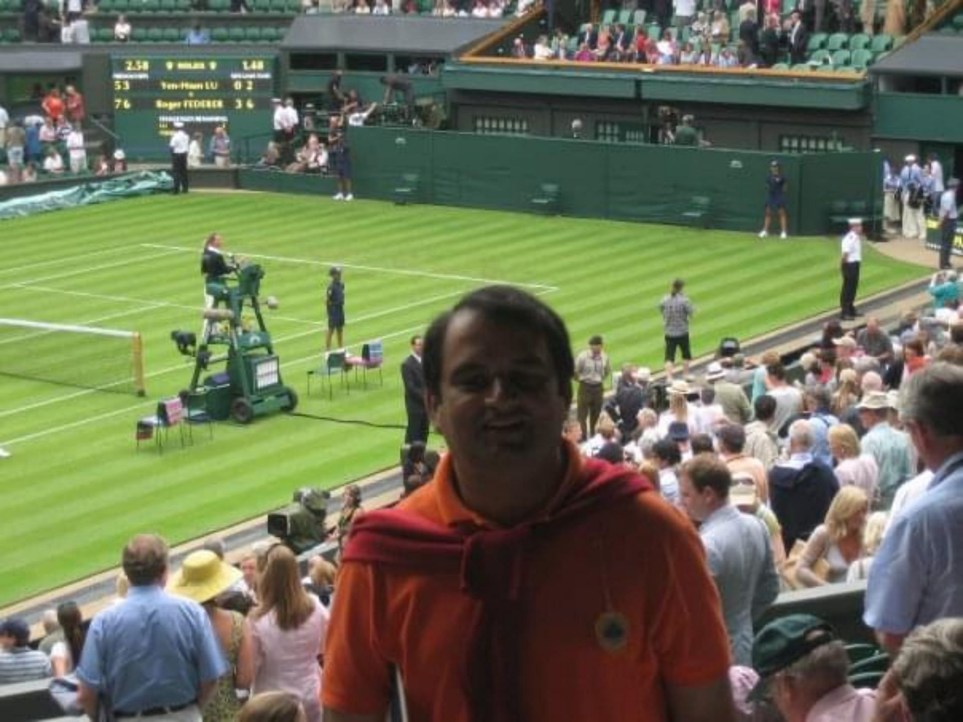 Mr. P.K. Basu on Centre Court at Wimbledon