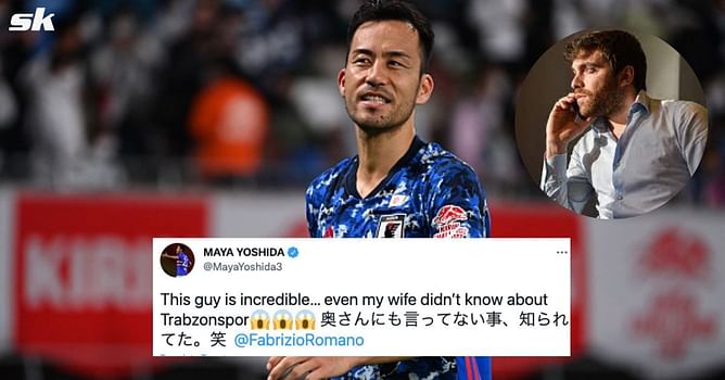 "Even my wife didn't know about Trabzonspor" - Maya Yoshida posts hilarious tweet about transfer expert Fabrizio Romano