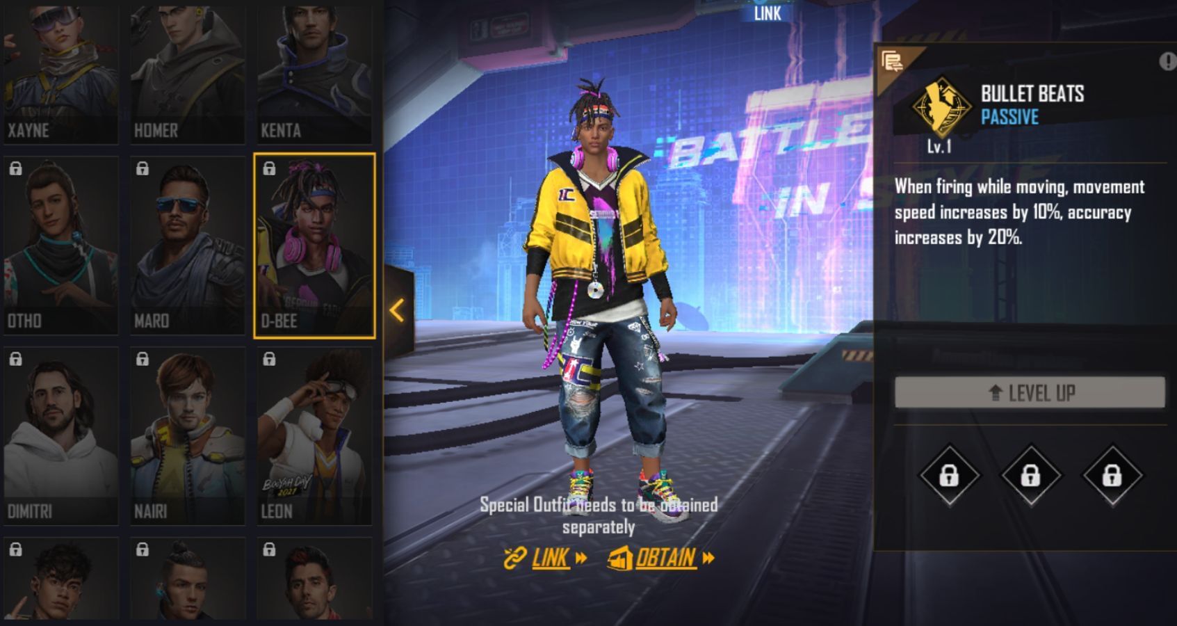 D-Bee: Bullet Beats (Image via Garena)