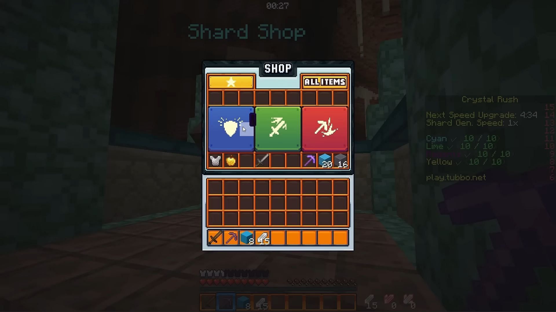 New GUI used in the server, showcasing custom-made boxes for specific minigames (Image via YouTube/TubNet)