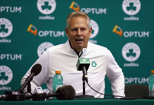 Danny Ainge addressing the NBA Media