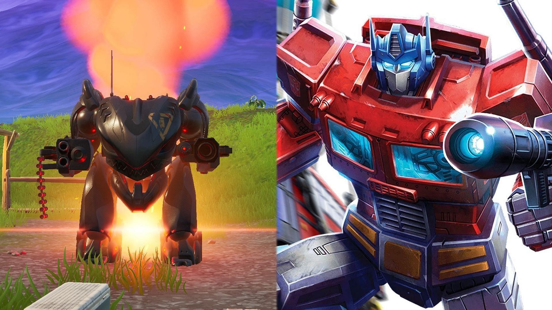 New Fortnite leak has revealed taht a Transformers-like vehicle is coming to the game (Image via InTheShadeYT/Twitter and Sportskeeda)