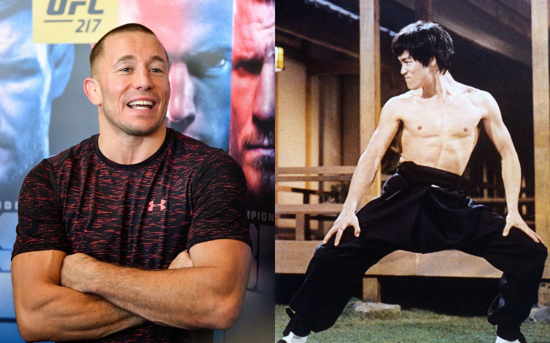 Georges St-Pierre (Left) and Bruce Lee (Right) (Images courtesy of Getty and @brucelee Instagram)