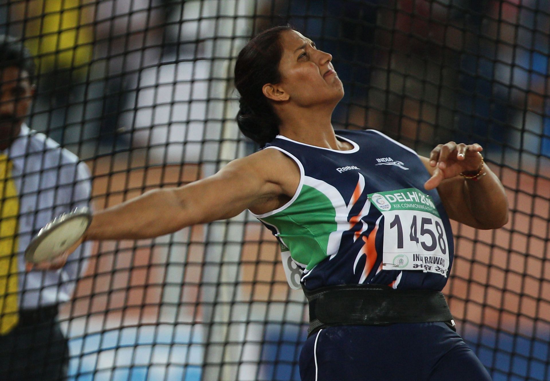 Krishna Poonia created history at the 2010 CWG. (Image courtesy: Getty)