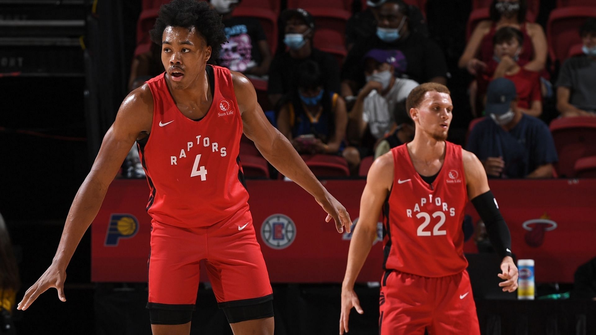 Scottie Barnes and Malachi Flynn of the Toronto Raptors in the 2021 NBA Summer League
