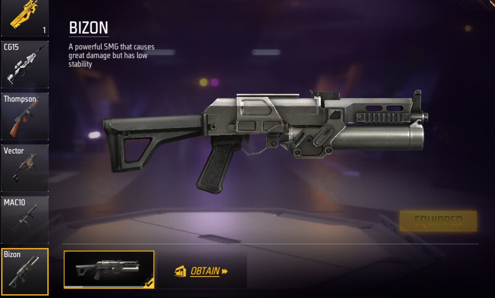 Bizon SMG has been added in the OB35 update (Image via Garena)