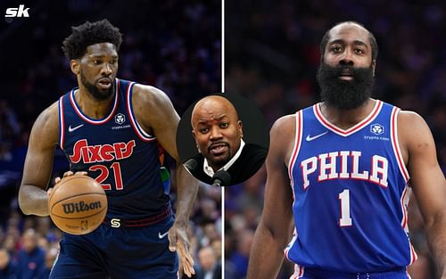 Philadelphia 76ers stars Joel Embiid and James Harden