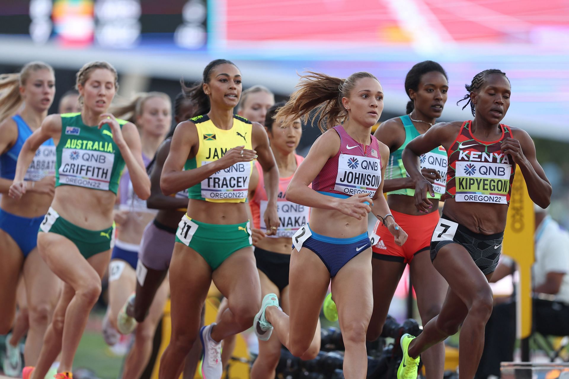 World Athletics Championships Oregon22 : Johnson of Team United States competes in the Women&rsquo;s 1500 meter semi-final