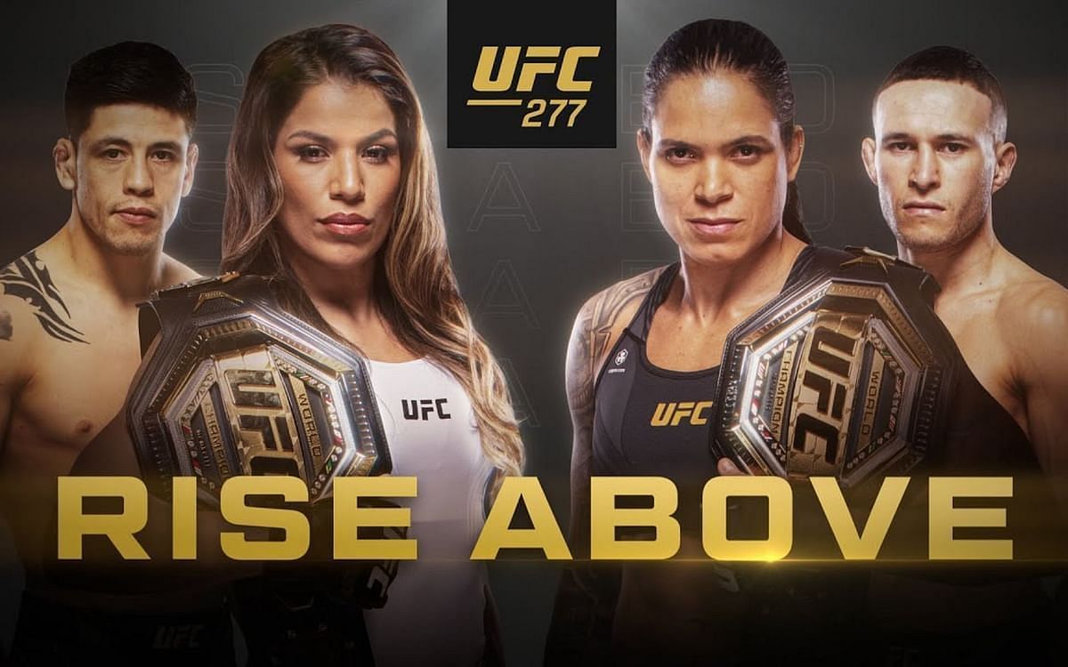 image showing amanda nunes and julianna pe&ntilde;a face off with two other male fighters