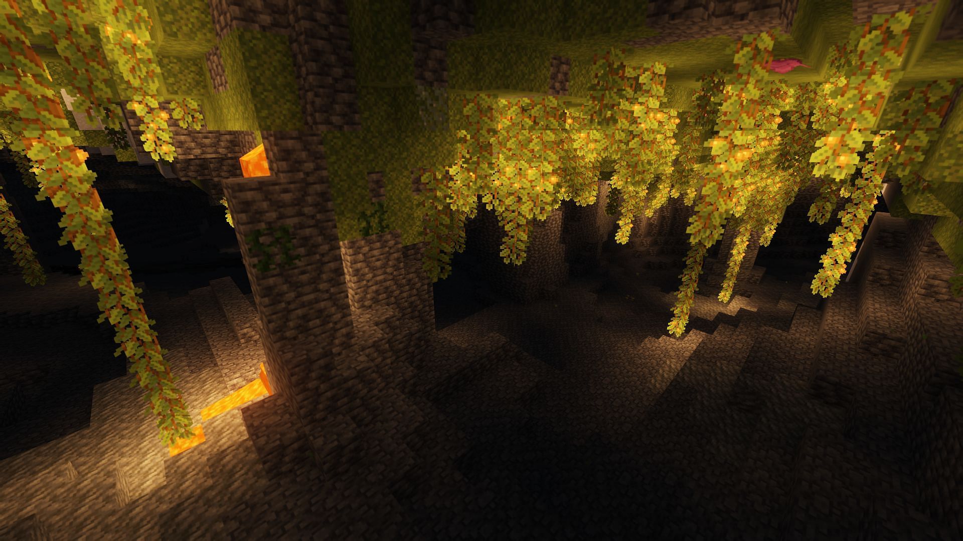 An example of a large deepslate lush cave (Image via Minecraft)
