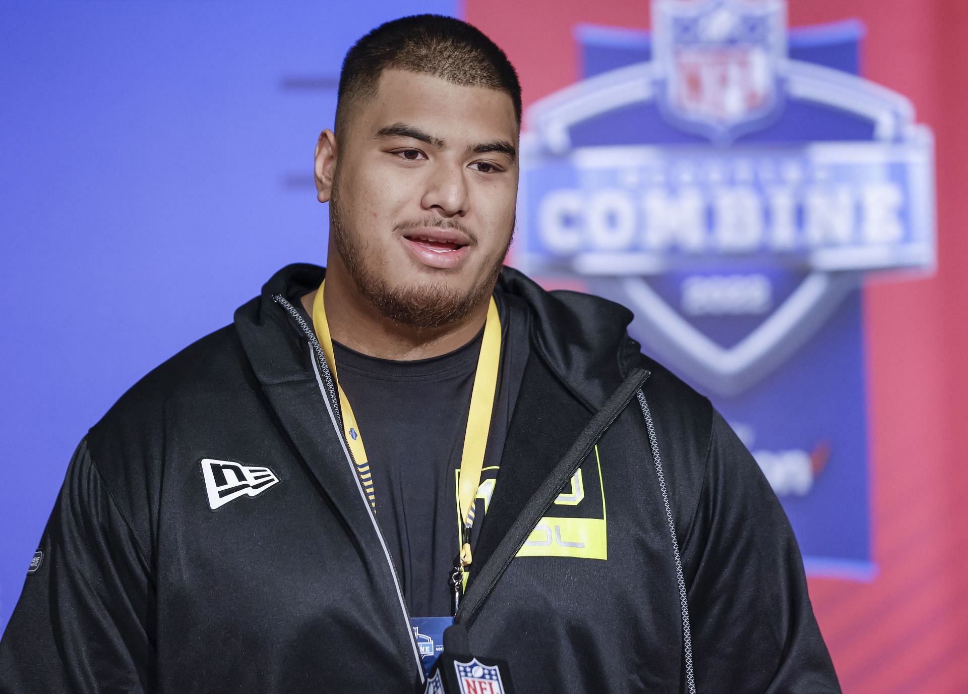 Daniel Faalele at the NFL Combine