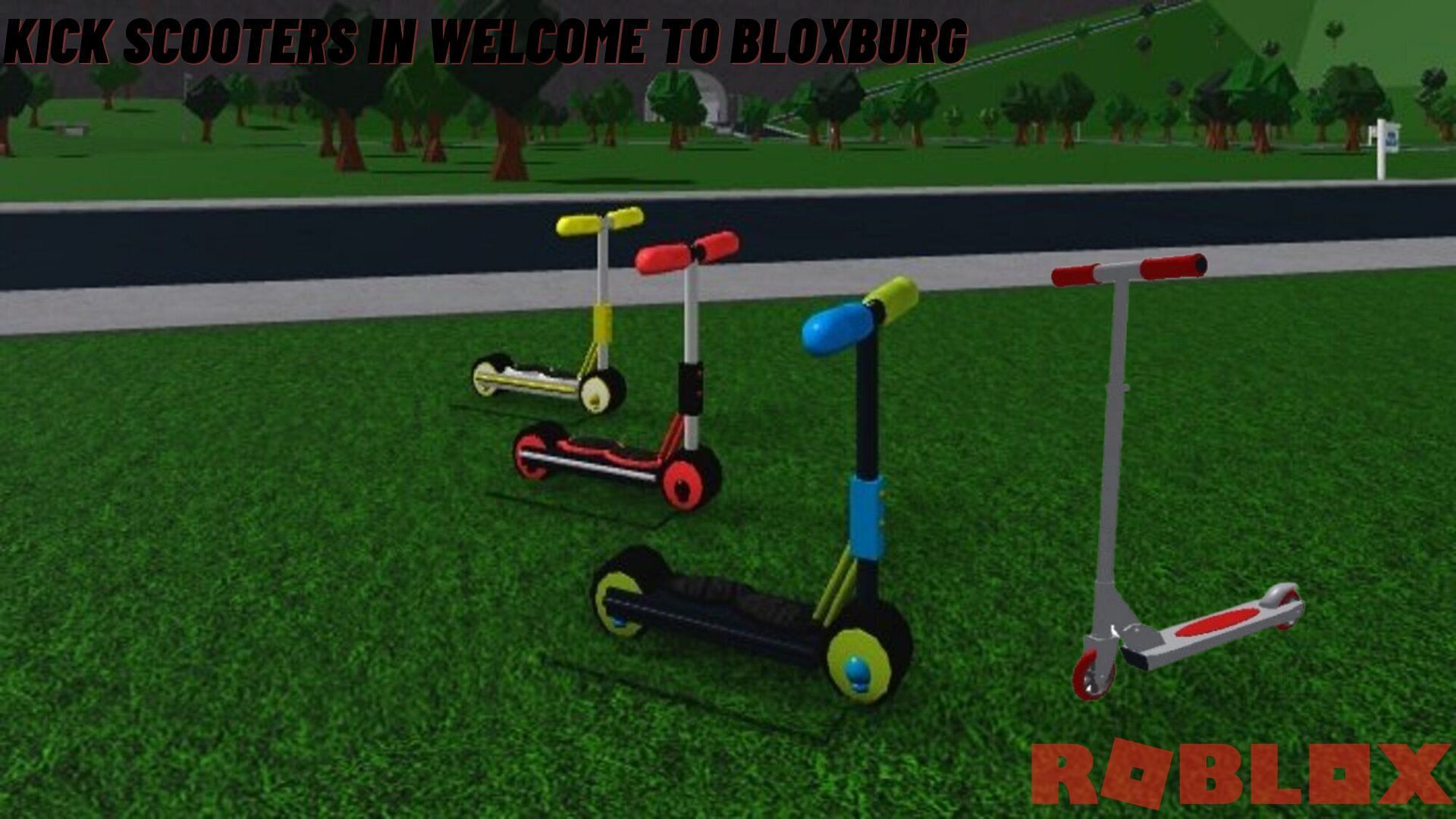 Cruise the city with different types of scooters in Bloxburg (Image via Roblox)