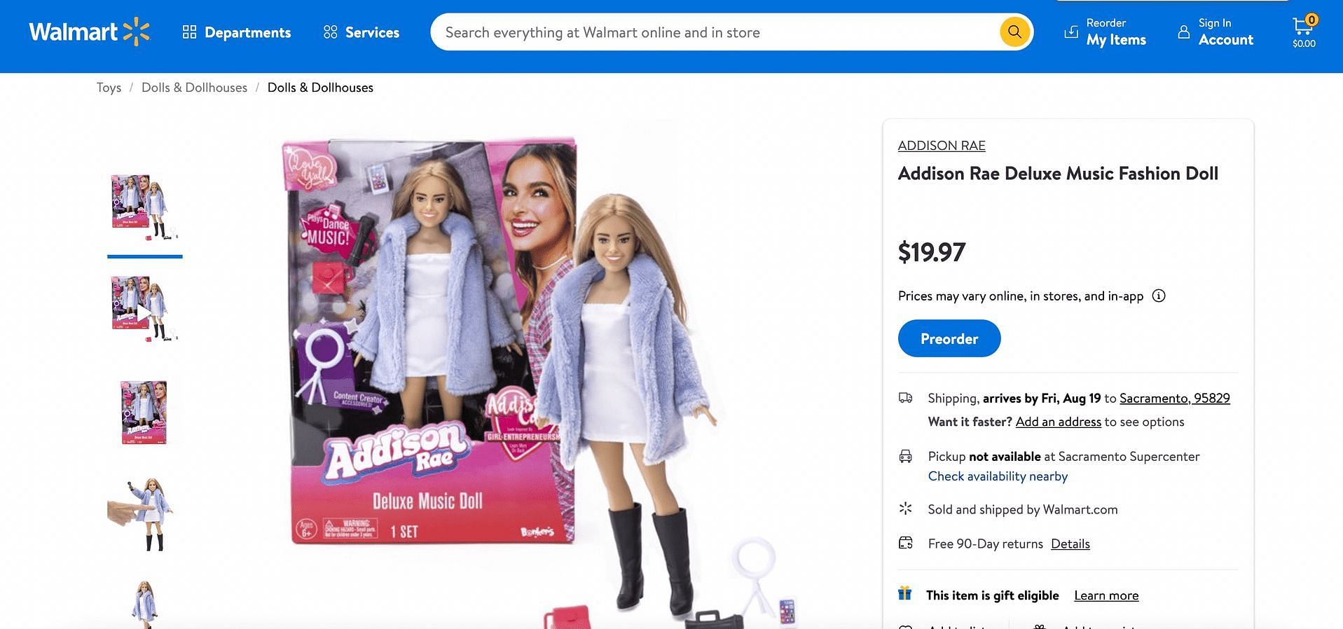 The dolls retail for $19.97 on Walmart. (Image via Walmart)