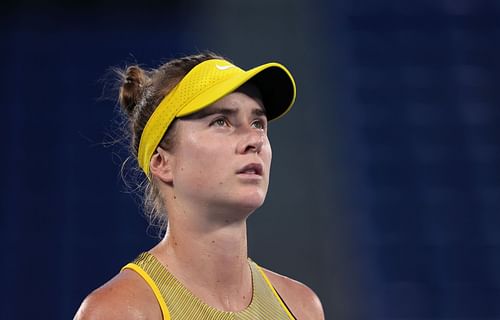 Elina Svitolina reacts during the Tokyo Olympic Games