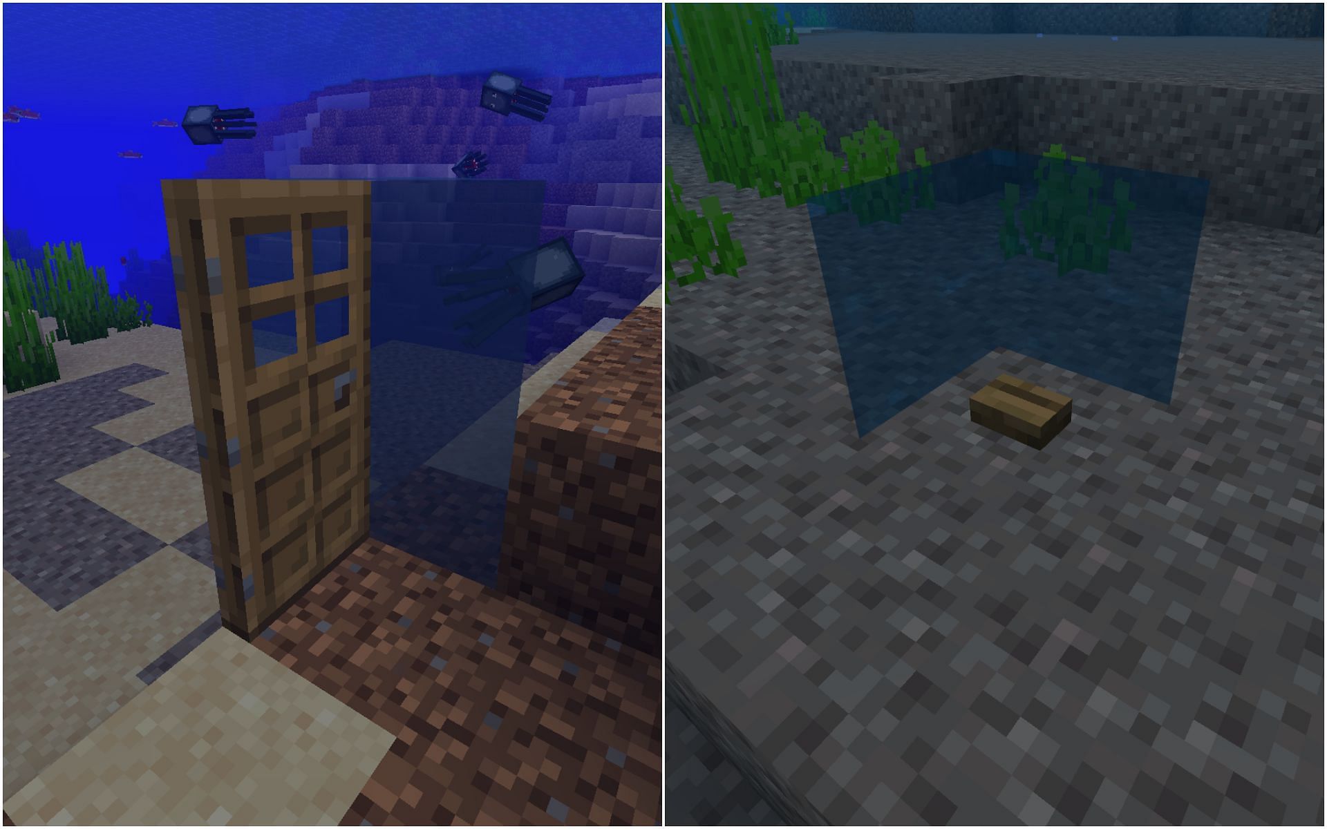 Minecraft players can use air pockets to breathe underwater (Image via Minecraft 1.19 update)