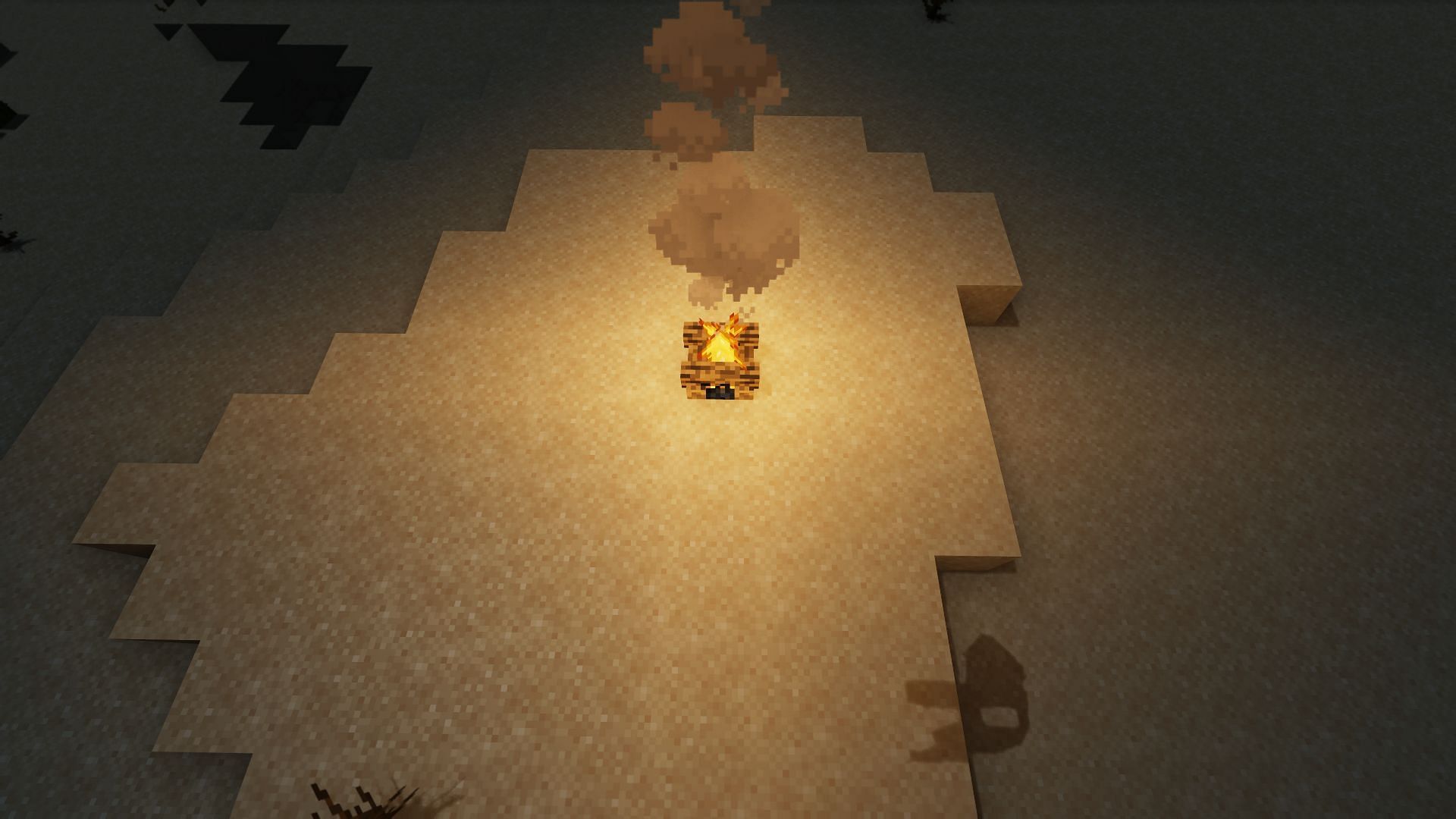 How much a campfire spreads light (Image via Minecraft)