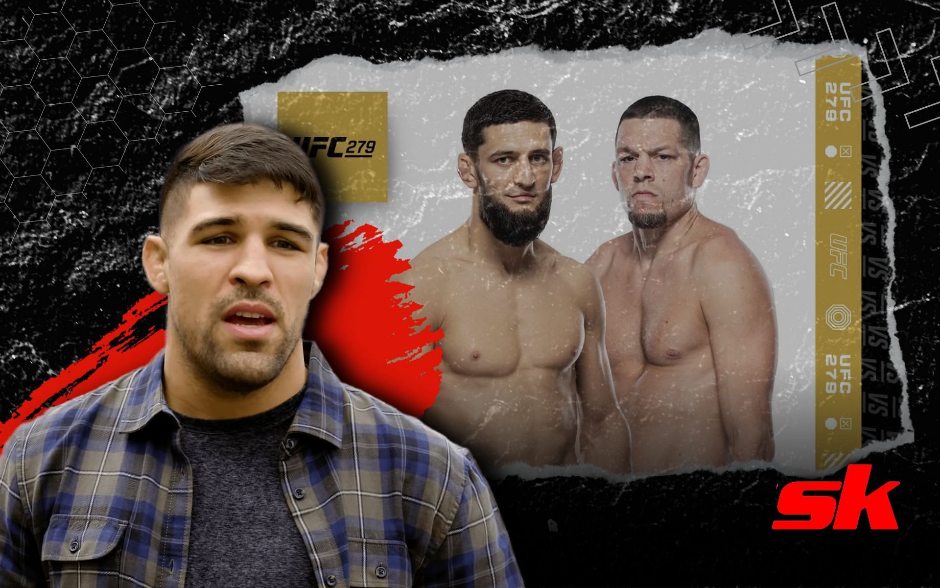 Vicente Luque gives his prediction for Khamzat Chimaev vs. Nate Diaz [Image credits: YouTube/SHOWTIMESports]