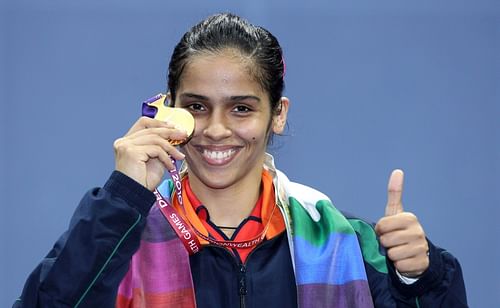 Saina Nehwal won the women's singles gold medal at the 2010 Commonwealth Games. (Image courtesy: Getty)