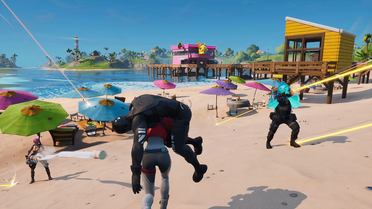 Fortnite Summer challenge How to jump on umbrellas along the beach