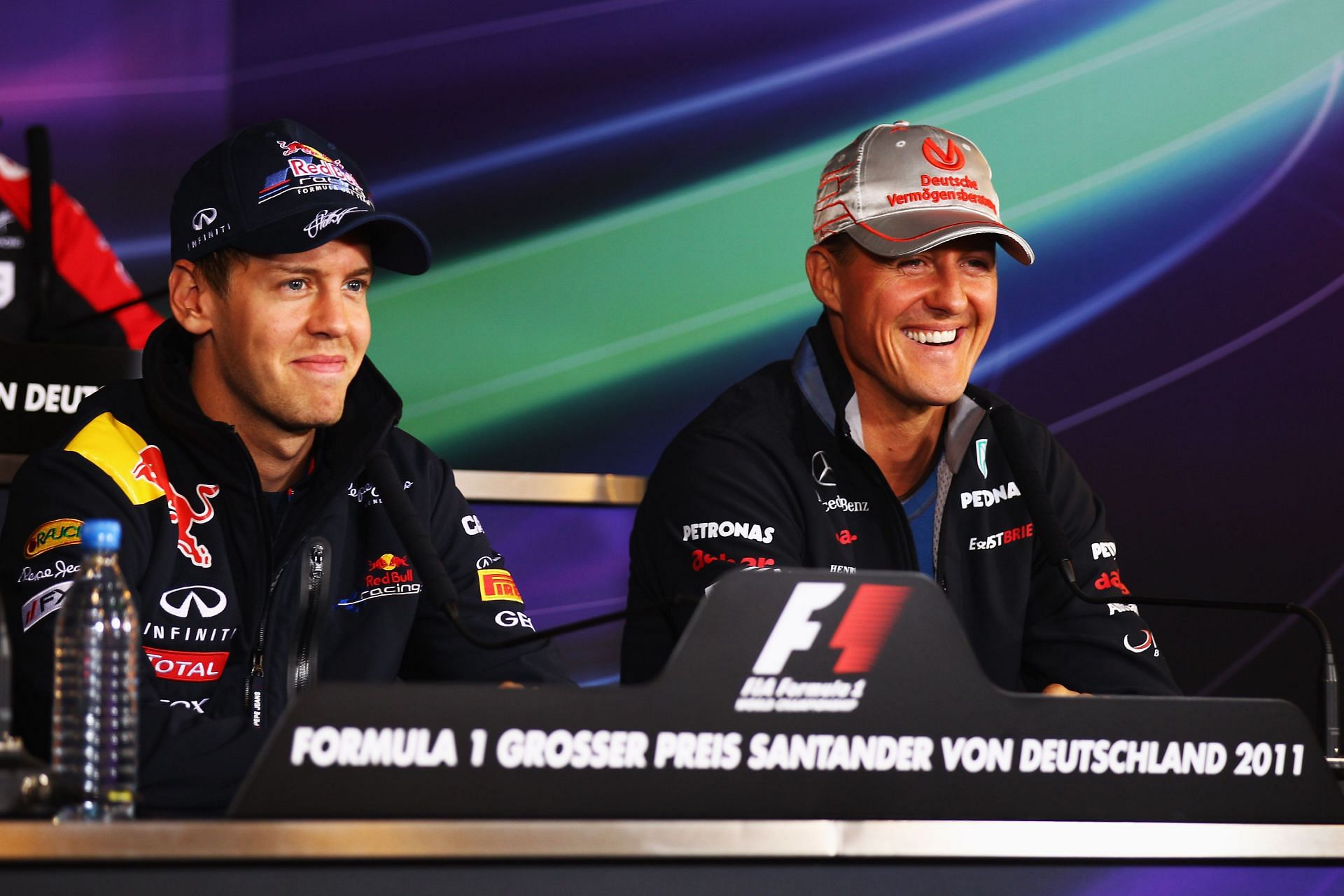 Sebastian Vettel (left) and Michael Schumacher&#039;s (right) F1 careers had far too many similarities