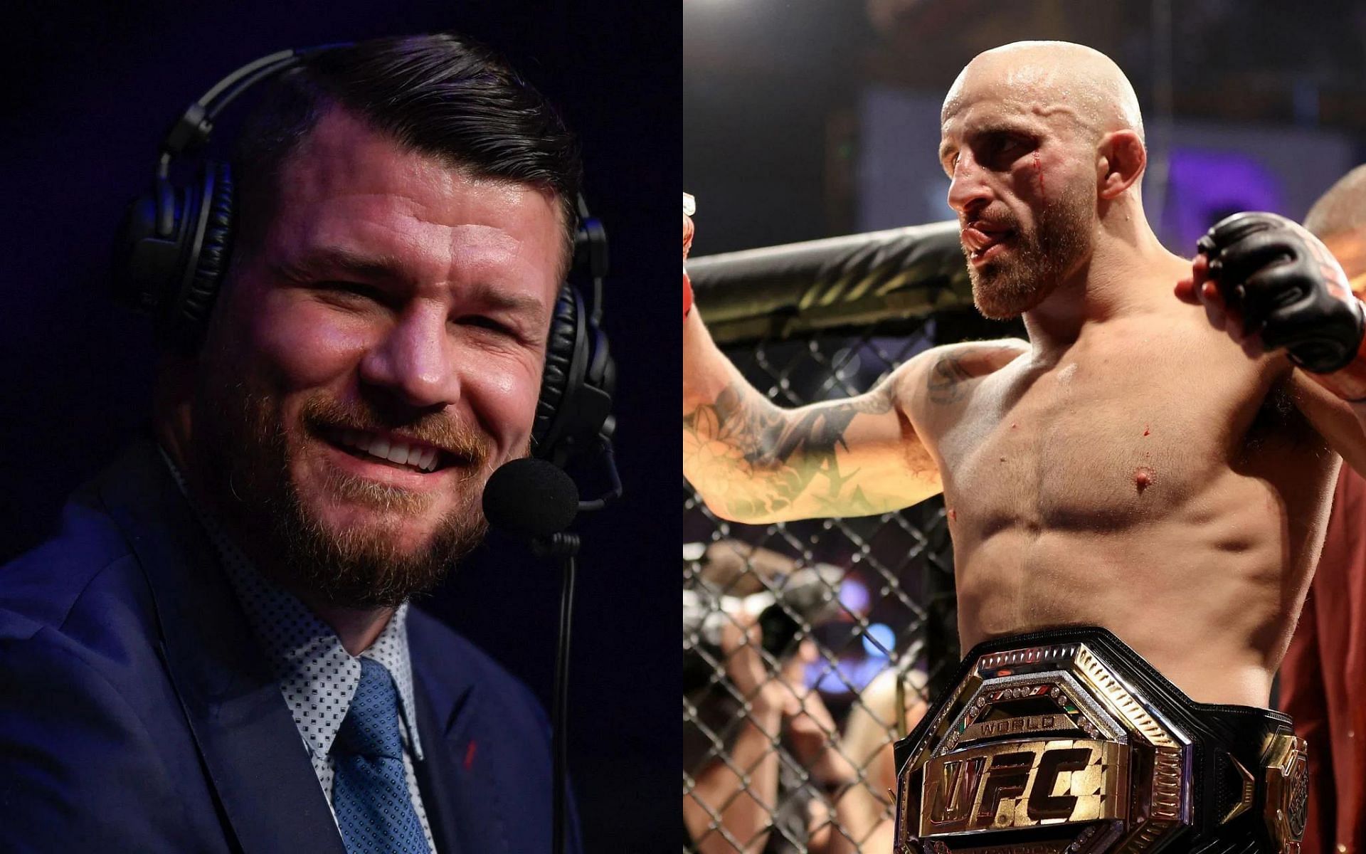Michael Bisping (Left) and Alexander Volkanovski (Right) (Images courtesy of Getty)