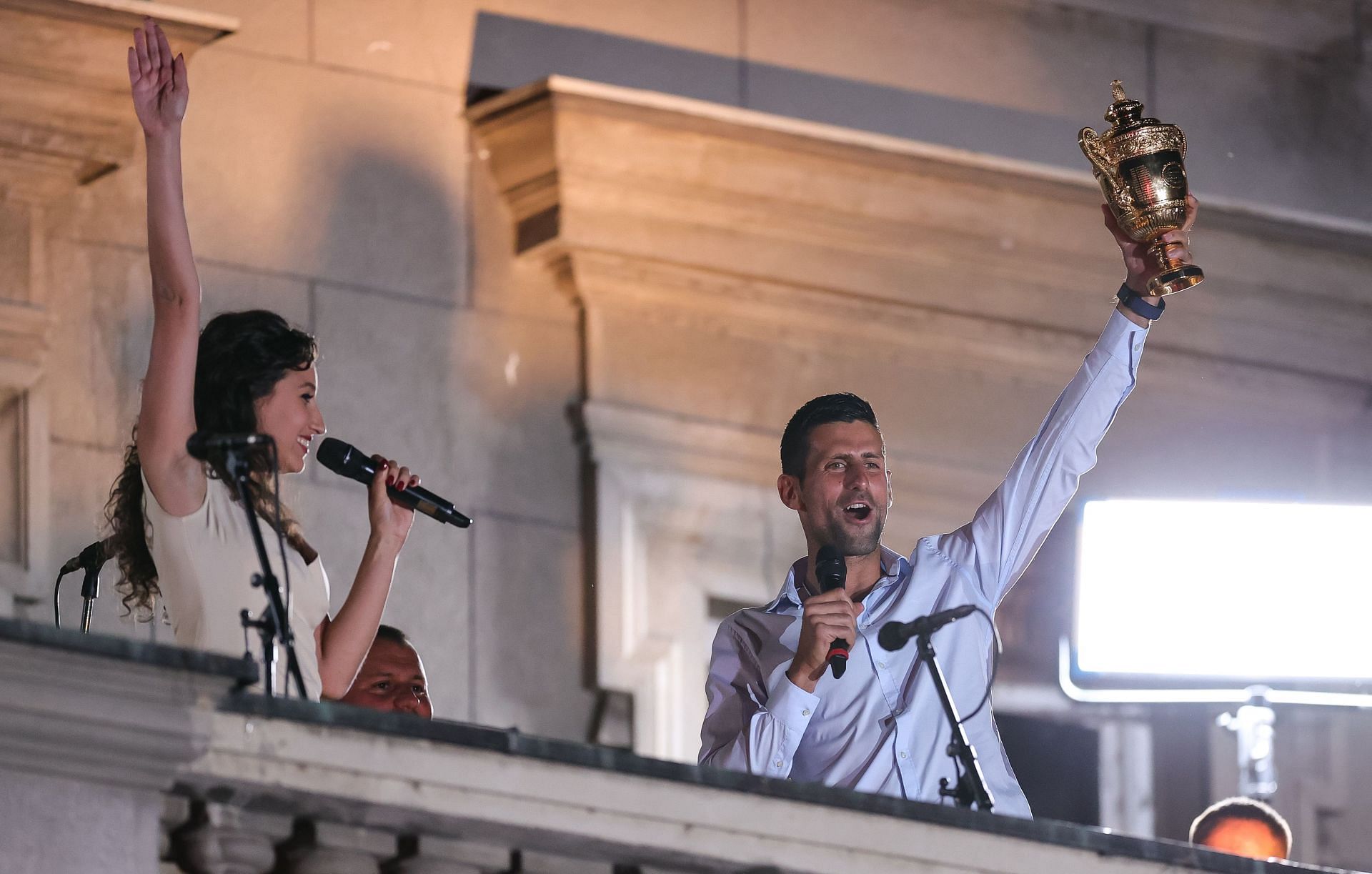 Novak Djokovic Celebrates Winning Wimbledon 2022 Men's Singles Title