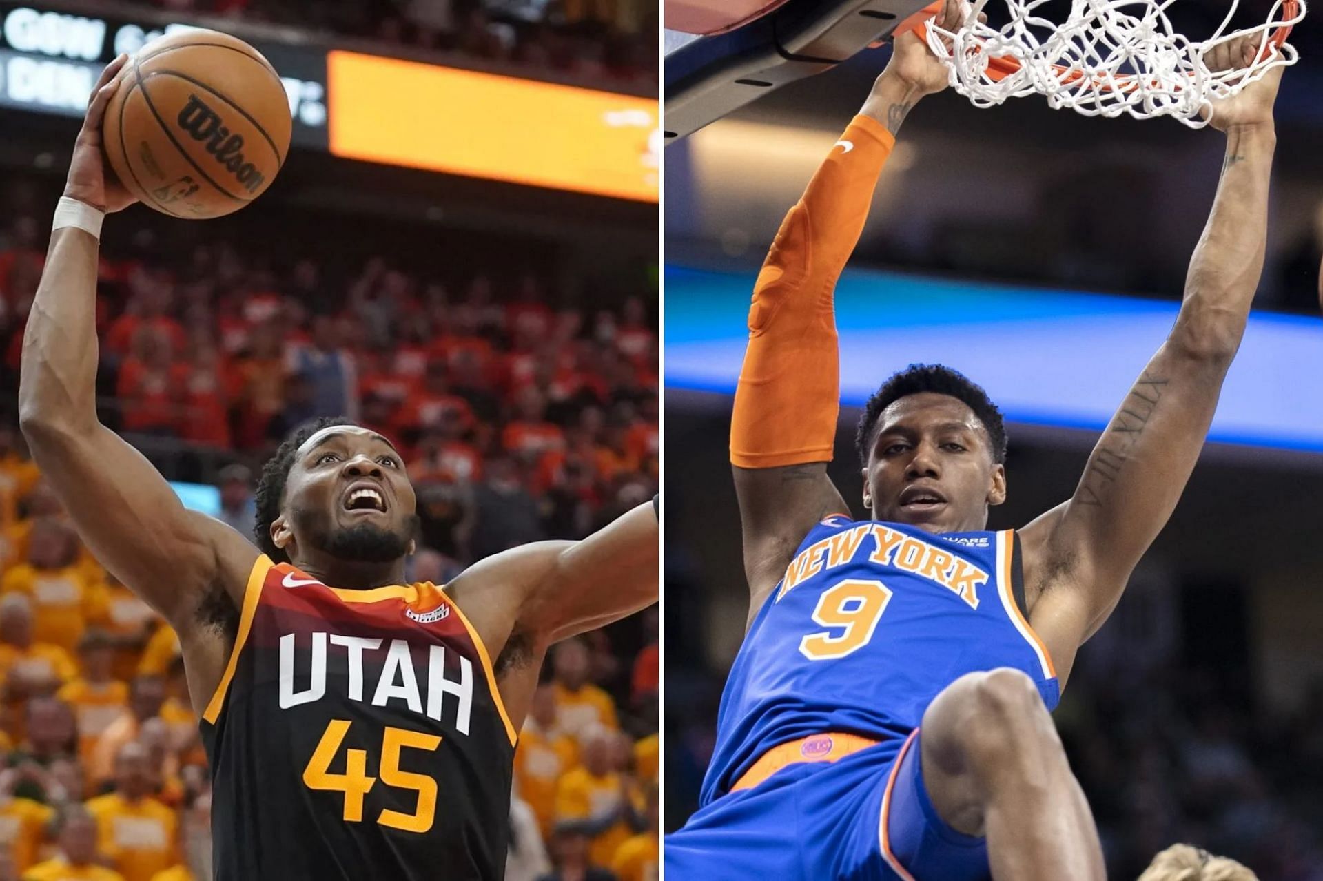 The New York Knicks are positive they can get Donovan Mitchell [left] while still keeping RJ Barrett [right]. [Photo: New York Post]