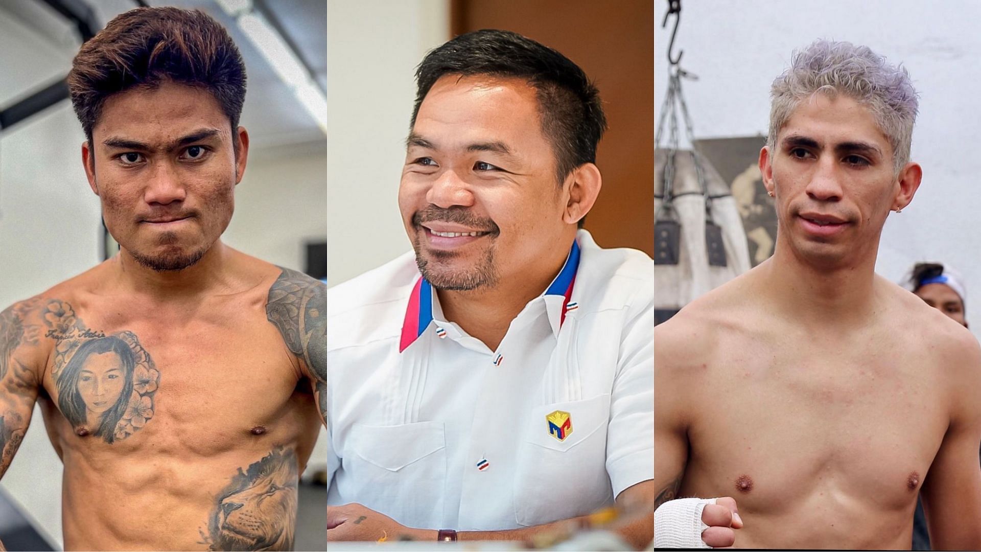 Mark Magsayo (left, @markmagnificomagsayo), Manny Pacquiao (center, @mannypacquiao), Rey Vargas (right, @rey.vargas.boxing) [images courtesy of Instagram]