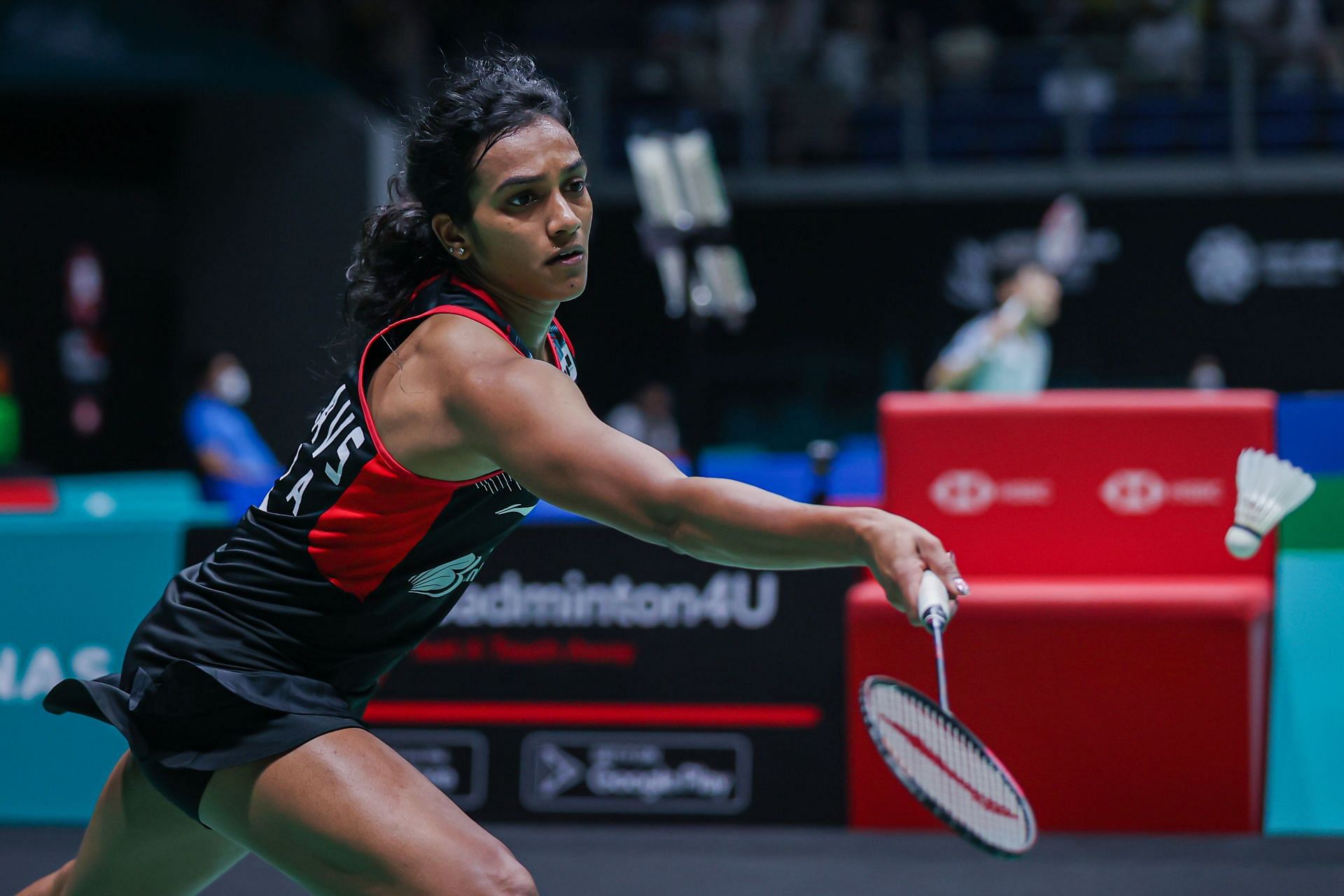 PV Sindhu in action at the 2022 Malaysia Open (Image courtesy: Getty)