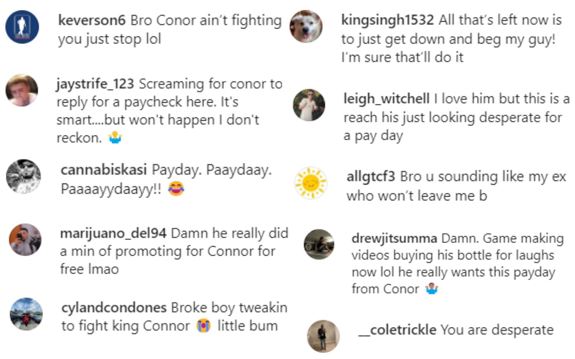 Some of the troll comments Jorge Masvidal has received from Conor McGregor fans