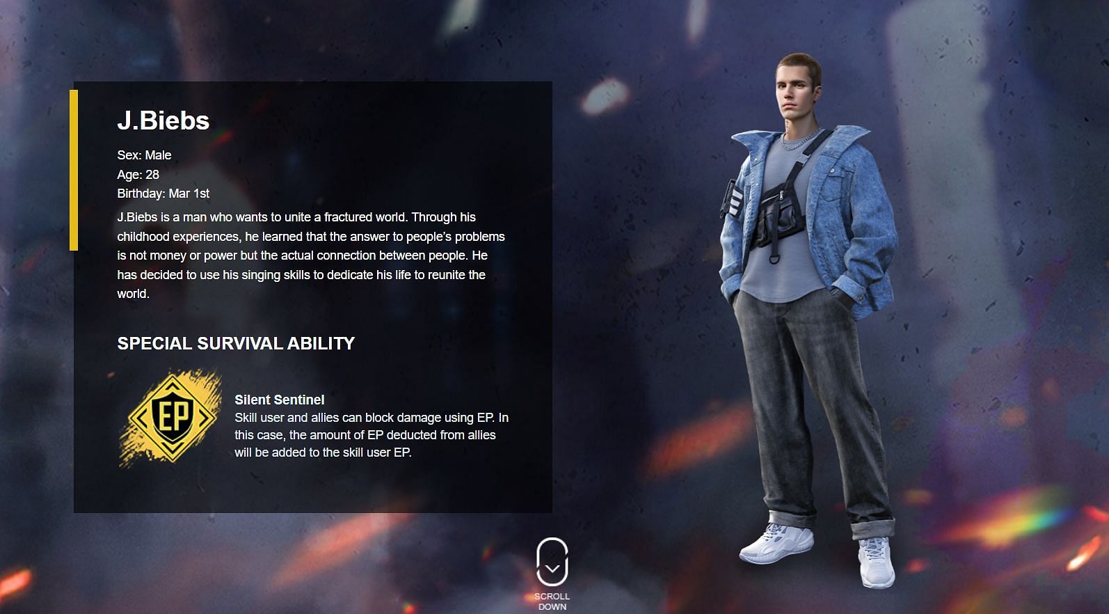 J Biebs is the new character arriving in the coming weeks (Image via Garena)