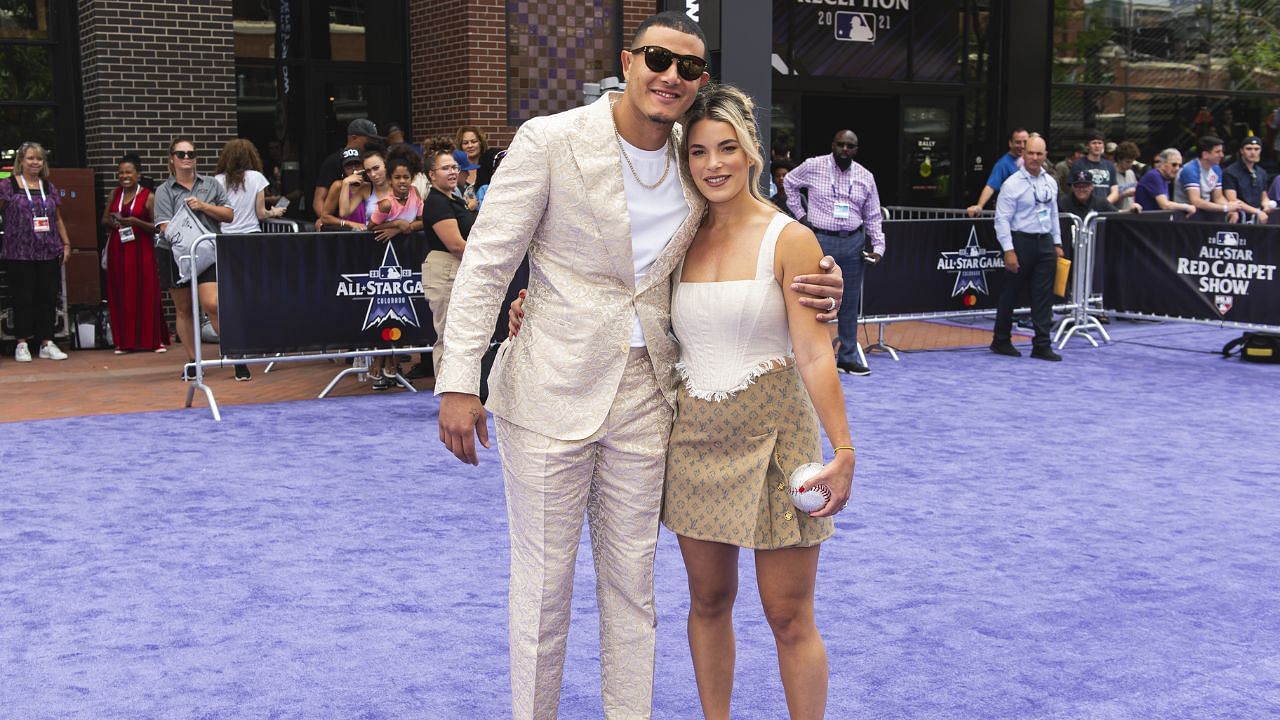 Manny and his wife, Yainee Alonso, at the All-Star Game Red Carpet Show.