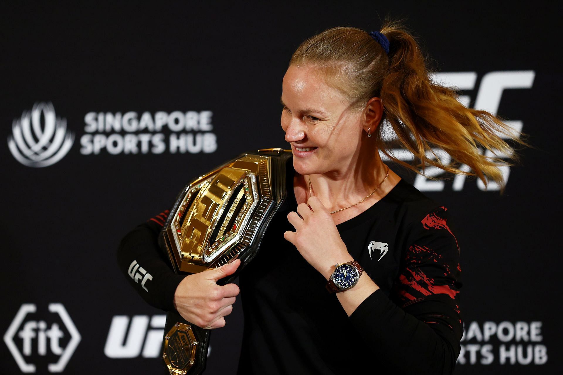 Valentina Shevchenko at UFC 275 Media Day