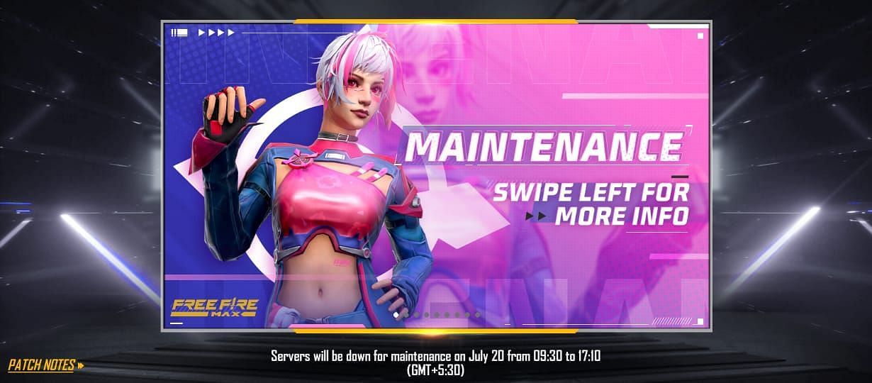 The maintenance period of Free Fire MAX has been revealed (Image via Garena)