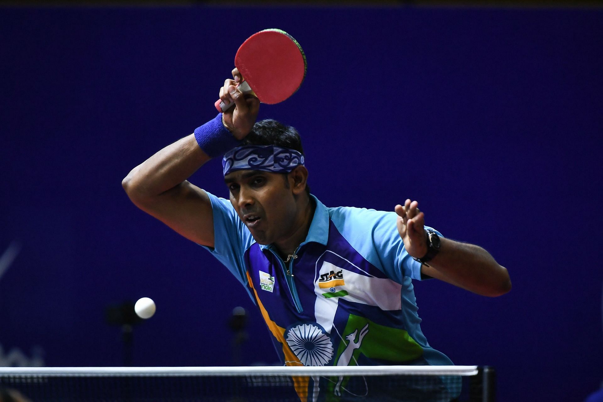 Achanta Sharath Kamal at the Asian Table Tennis Championships. (PC: Getty Images)