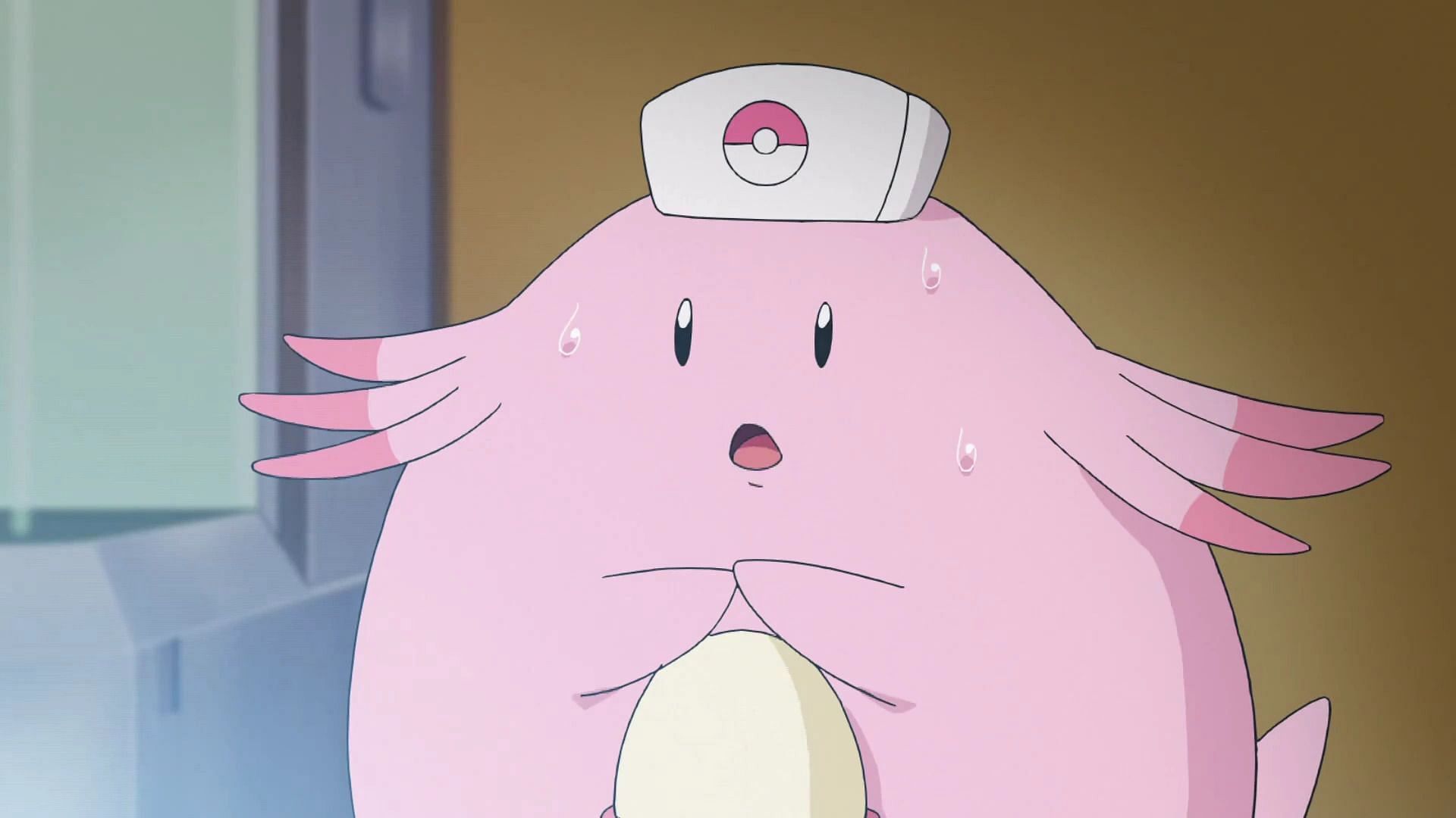 Chansey can be found in almost any Pokemon Center (Image via OLM Incorporated, Pokemon Journeys: The series)
