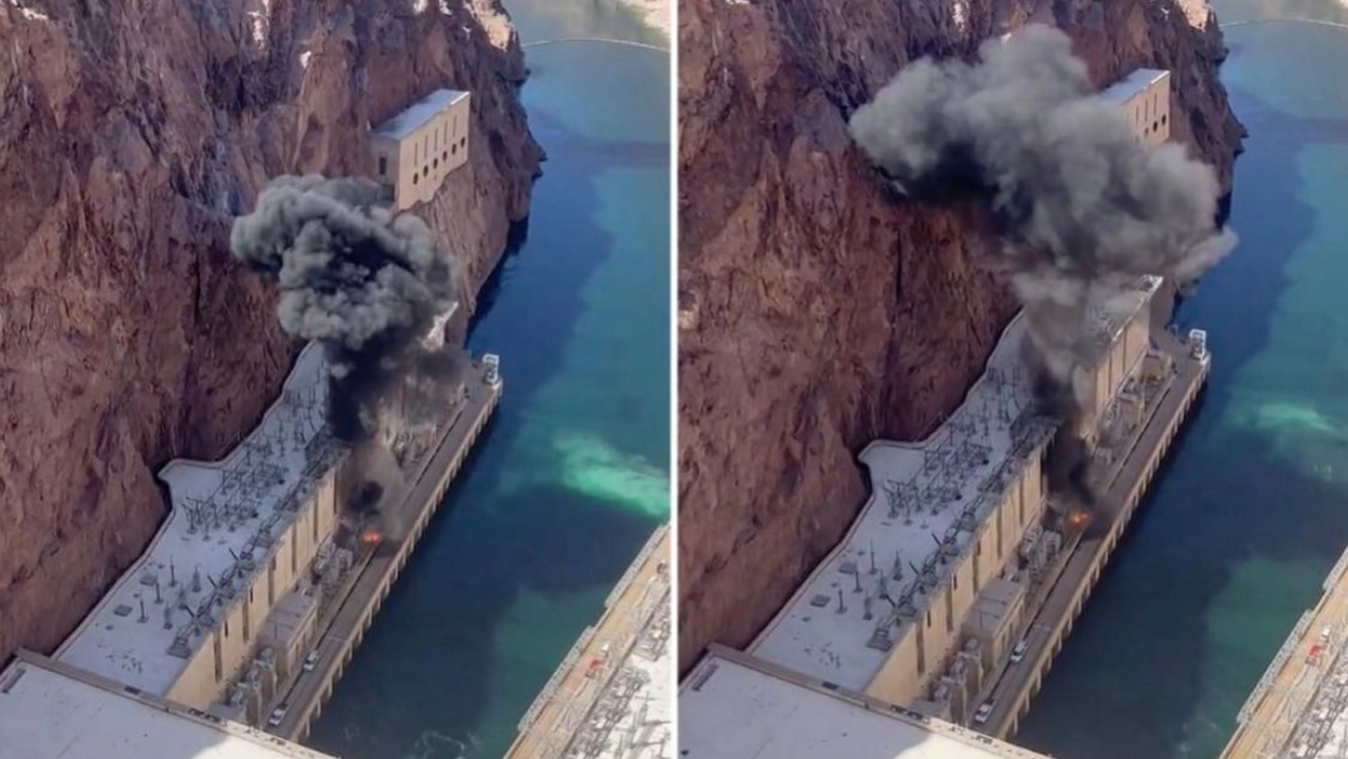 Hoover Dam saw an explosion in one of its transformers on July 19 at around 10 in the morning. (Image via @haboczki/Twitter)