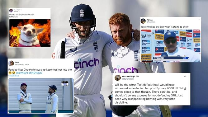 "Bhaiya, ye deewar tootti kyu nahi hai?" - Fans slam Shardul, Siraj as Bairstow-Root push India out on Day 4 of IND vs ENG Test