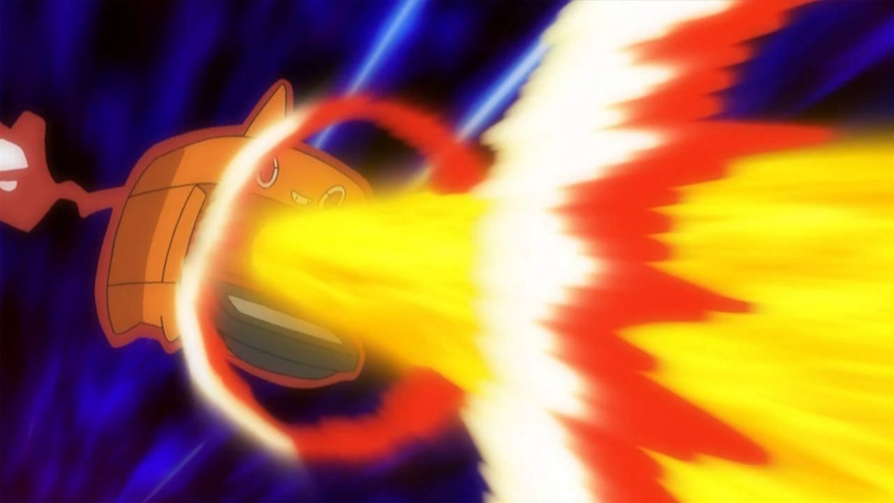 Rotom using Overheat in the anime (Image via The Pokemon Company)