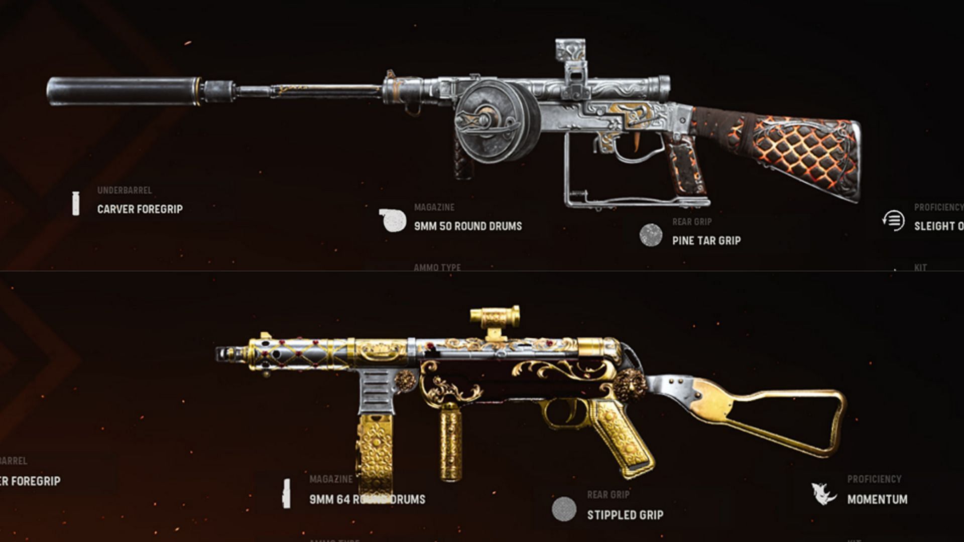 The Sten and MP40 blueprints (Image via Activision)