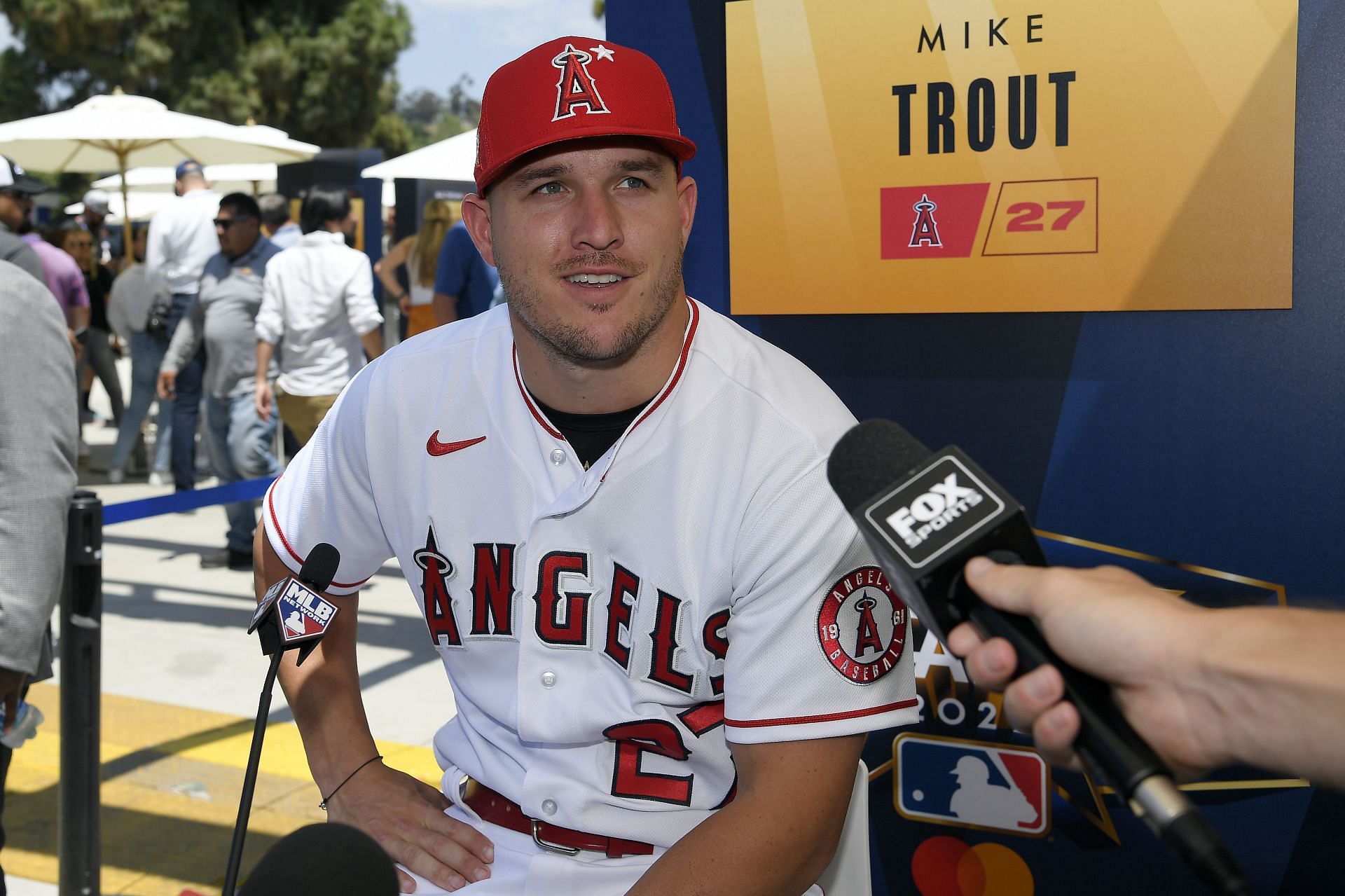 Mike Trout at the 2022 Gatorade All-Star Workout Day