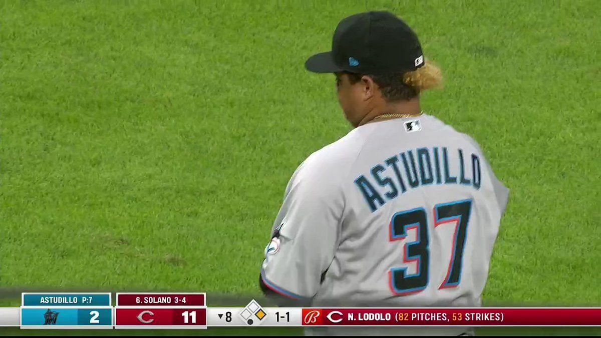 The LEGEND Willians Astudillo comes in to pitch, fires 46 mph