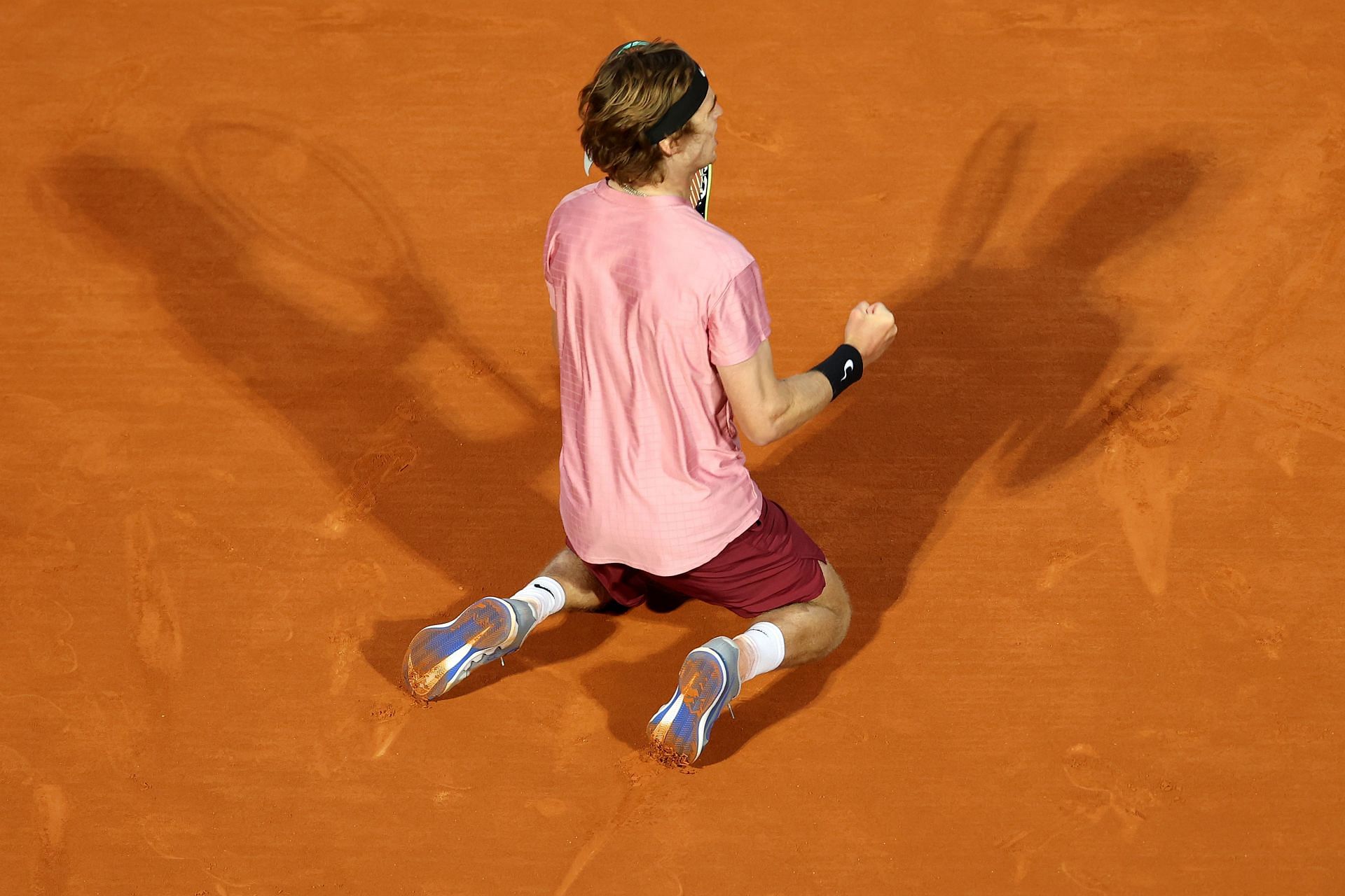 An ecstatic Andrey Rublev celebrated after beating Rafael Nadal in Monte-Carlo last year.