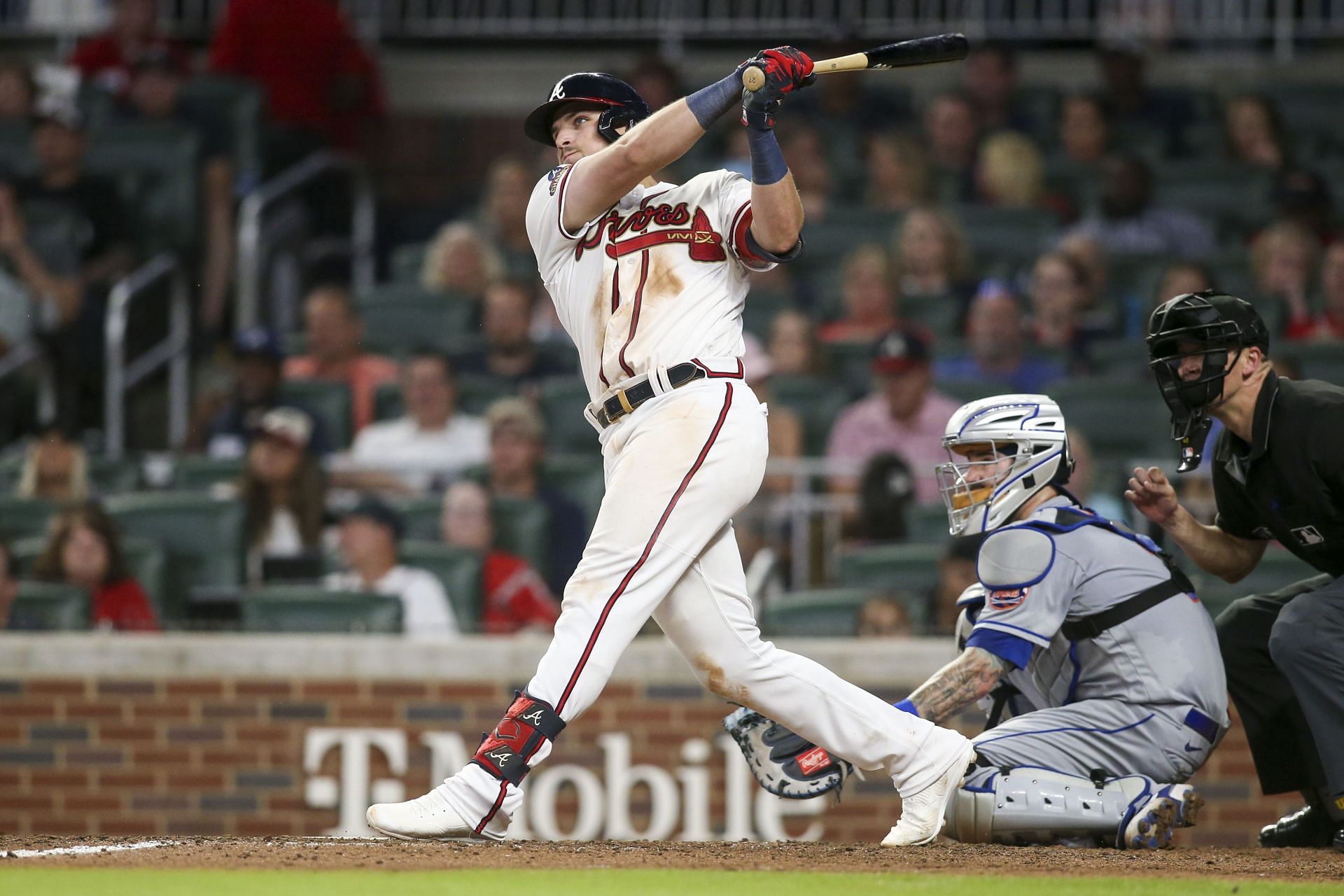 Austin Riley during an MLB New York Mets v Atlanta Braves game